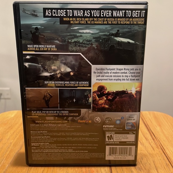 PC DVD-ROM Operation Flashpoint Dragon Rising Game GUC - Picture 2 of 2